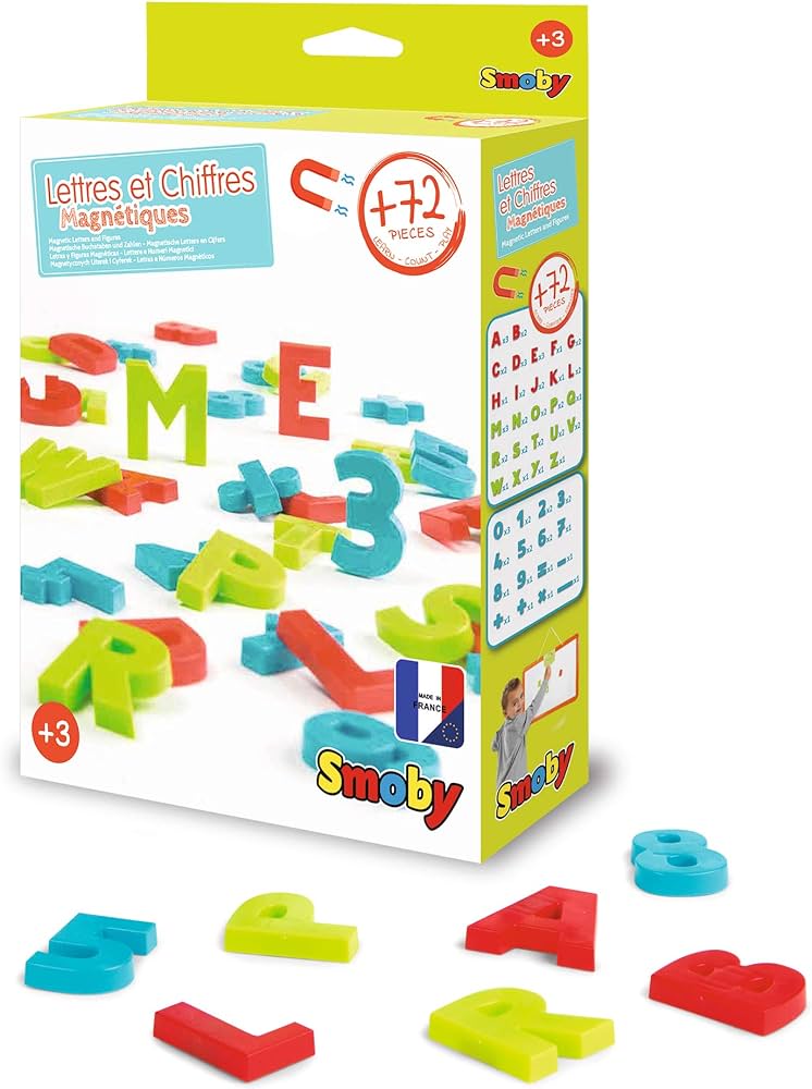 Smoby-72 Lettres et chiffres majuscules magnétiques 