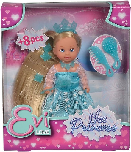 Evi Love Princesse des Glaces - Mini Poupée 12cm - Couronne Pailletée